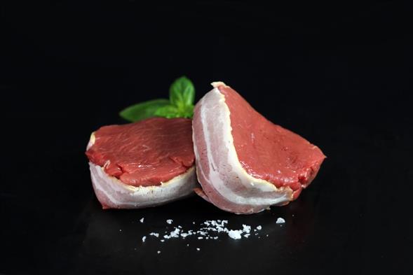 Tykstegsmedaljon med bacon