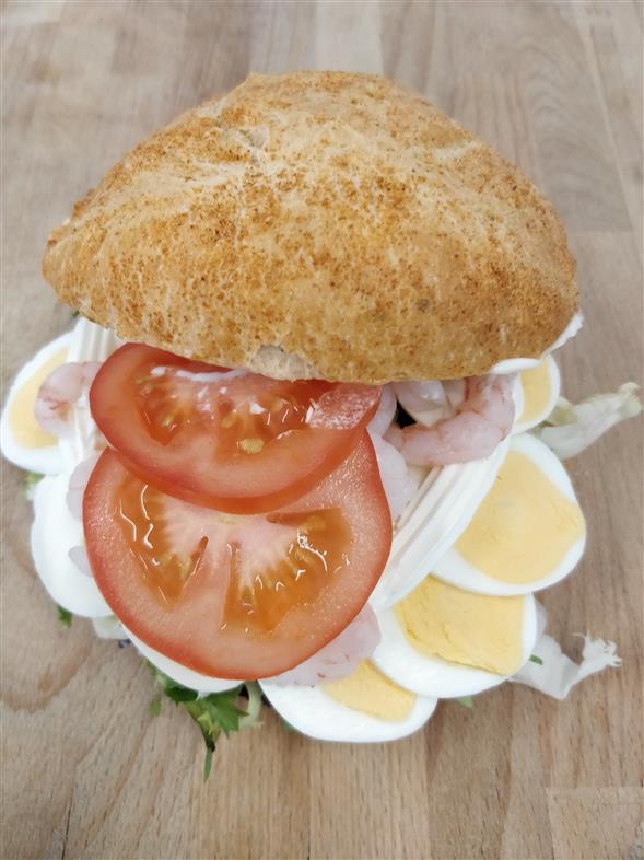 Æg og rejer Sandwich
