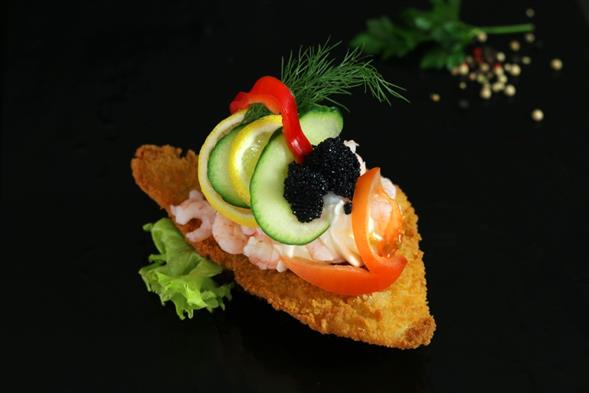 Fiskefilet med mayonnaise og rejer